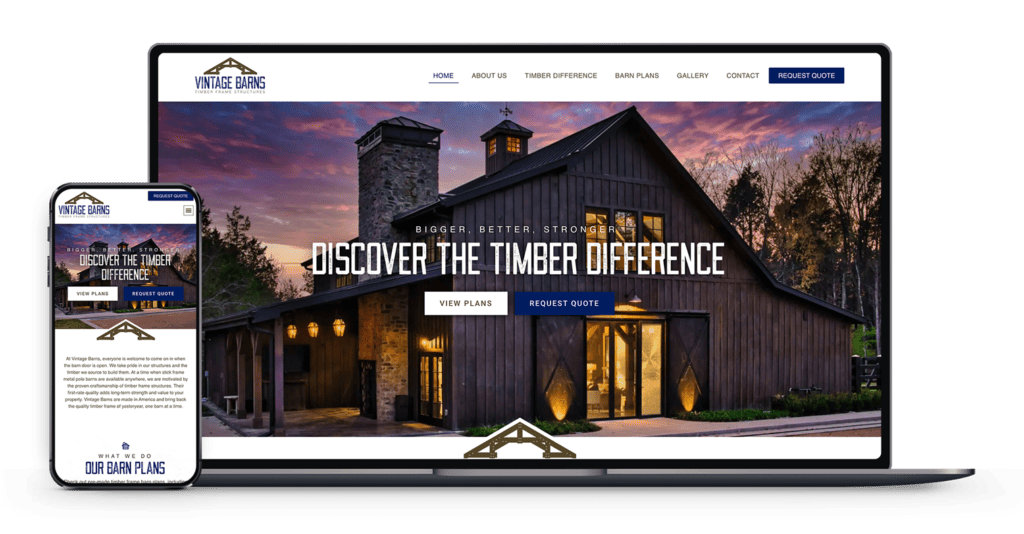 Adam Wright Design | Vintage Barns Website Design